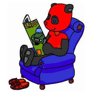 The Panda Rouge reading the Land
                Rover Owner International magazine